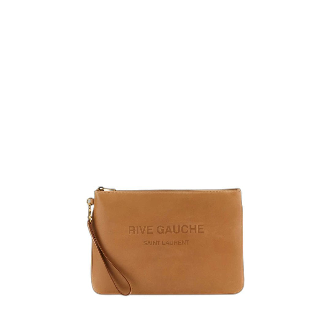 Clutch In Camel Leather
