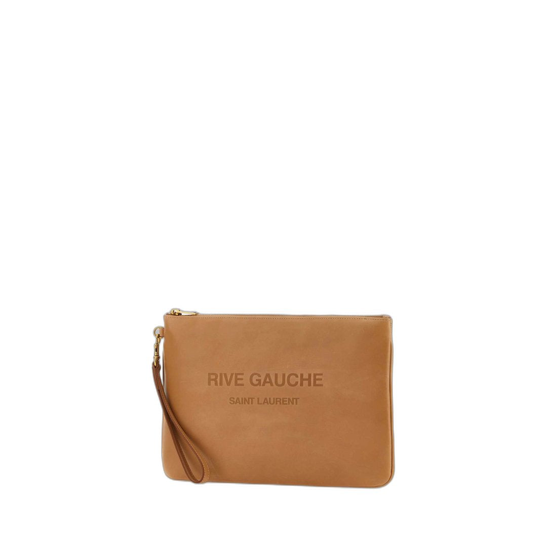 Clutch In Camel Leather