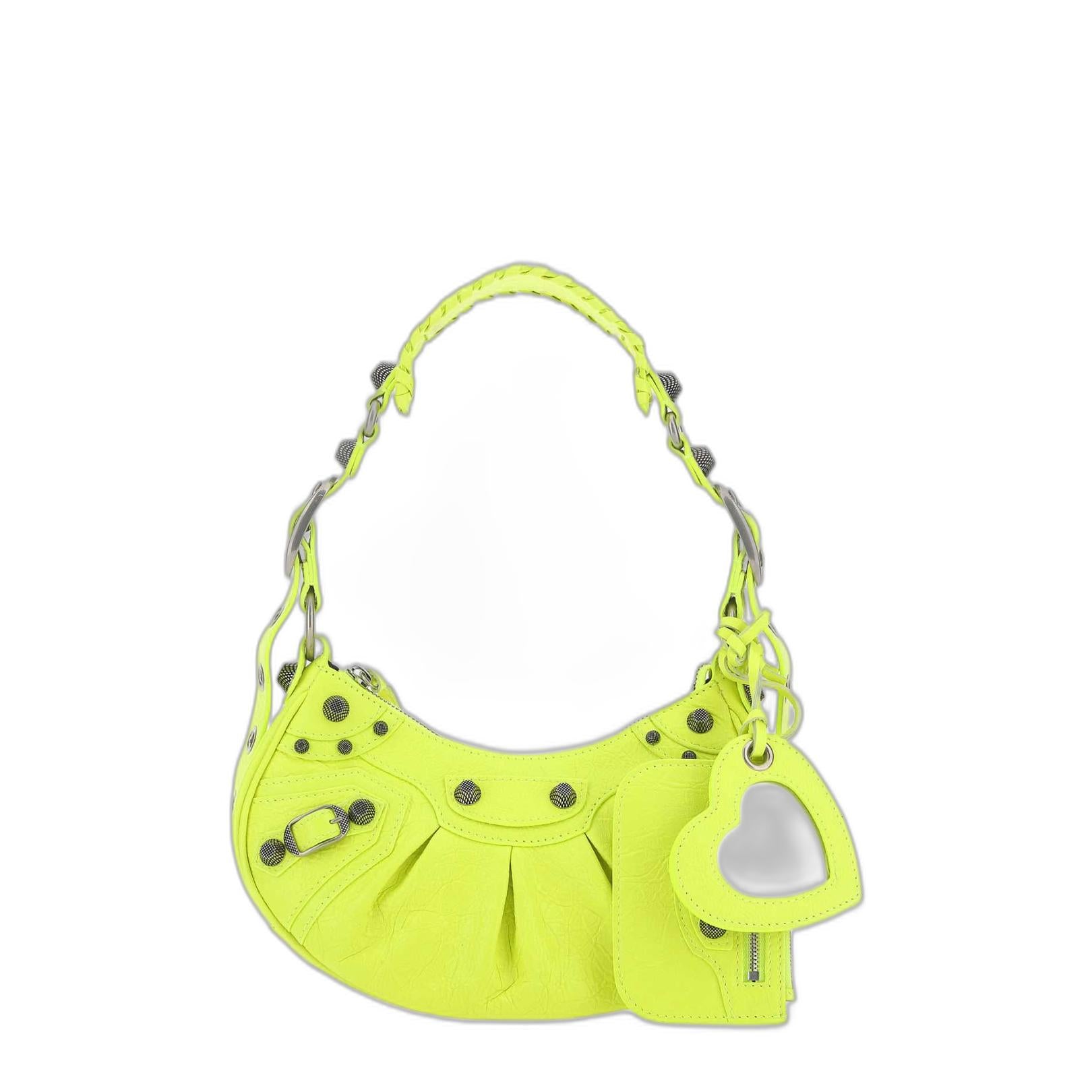 Le Cagole Xs Shoulder Bag in Neon Yellow