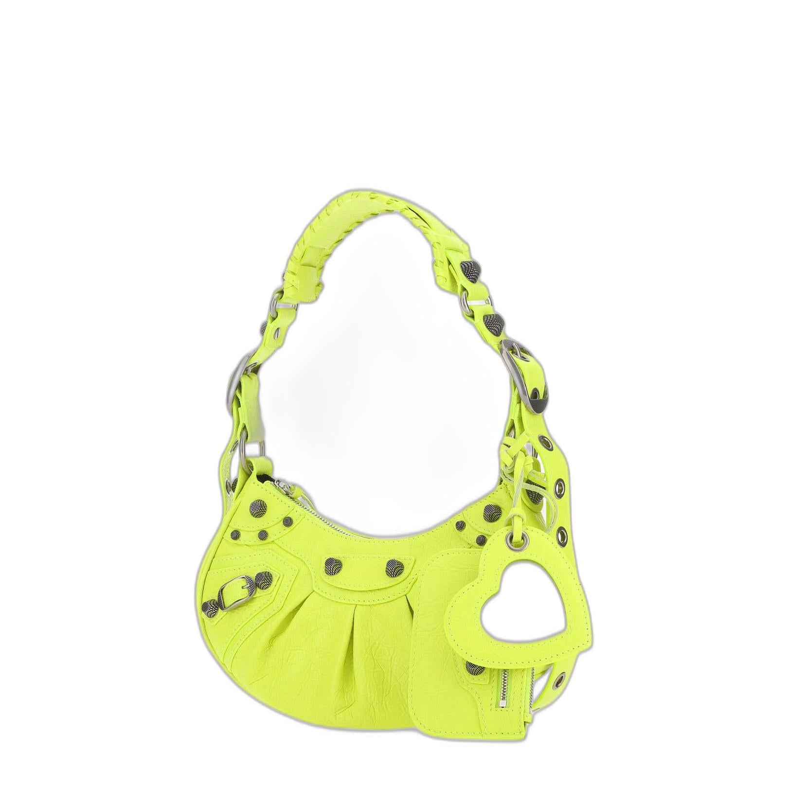 Le Cagole Xs Shoulder Bag in Neon Yellow