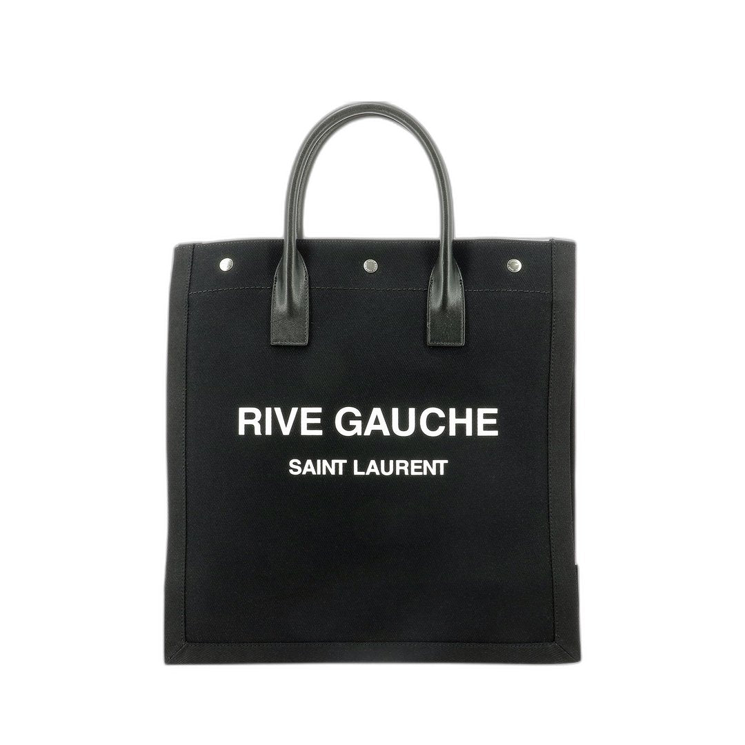 Rive Gauche North/South Tote Bag In Printed Canvas And Leather