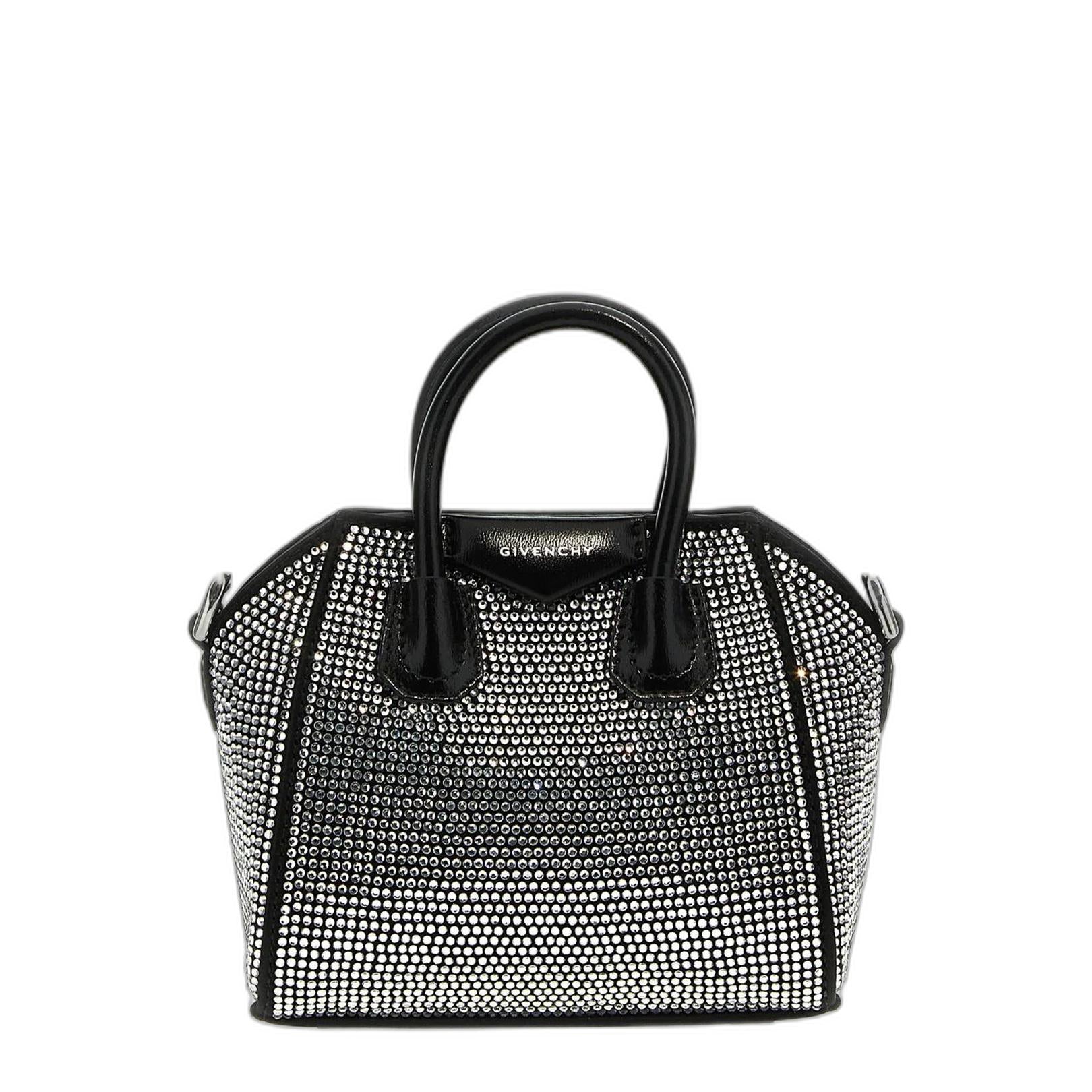 Antigona Micro Bag In Satin With Strass