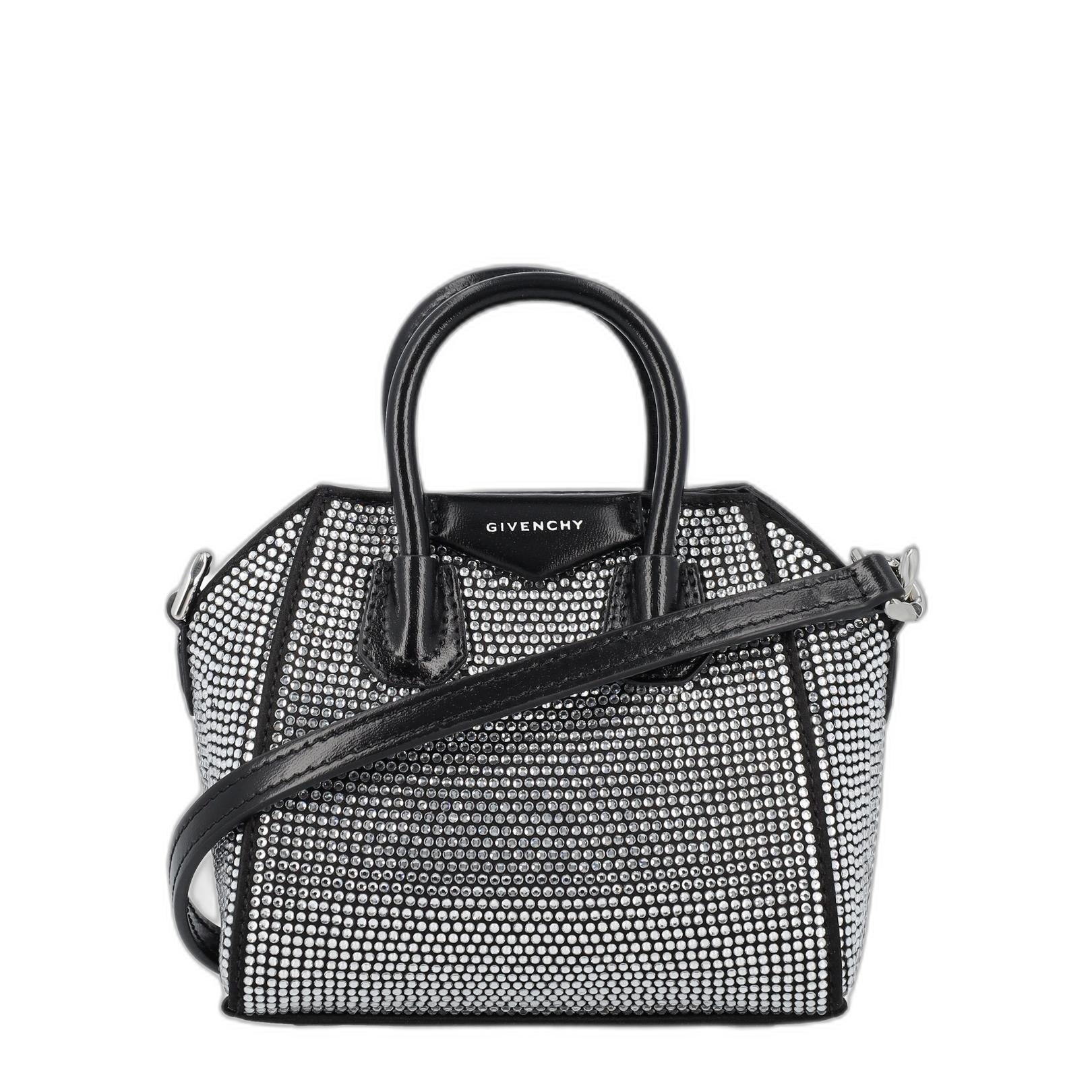 Antigona Micro Bag In Satin With Strass