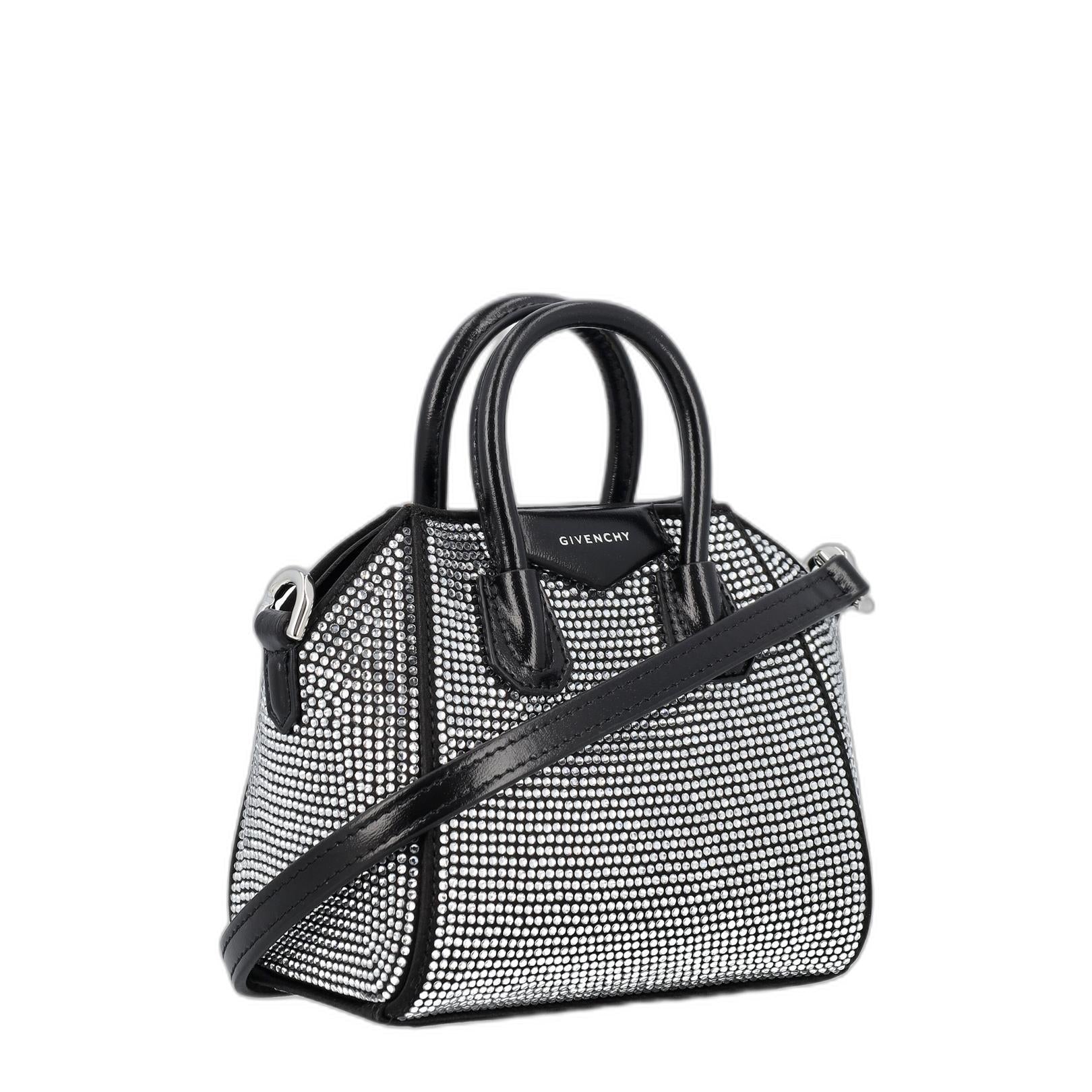 Antigona Micro Bag In Satin With Strass