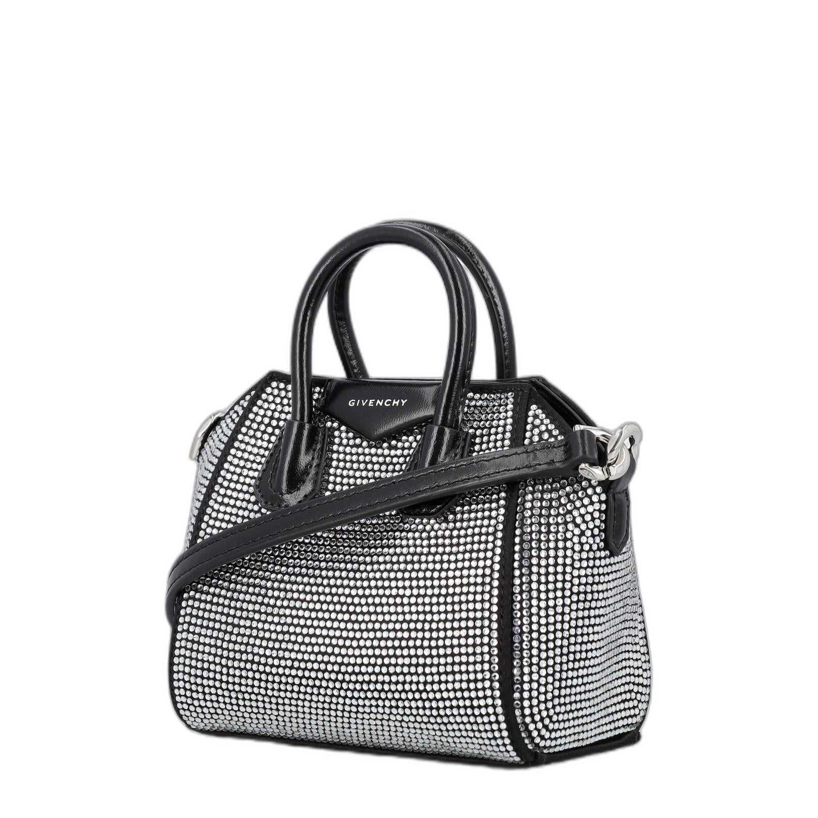Antigona Micro Bag In Satin With Strass