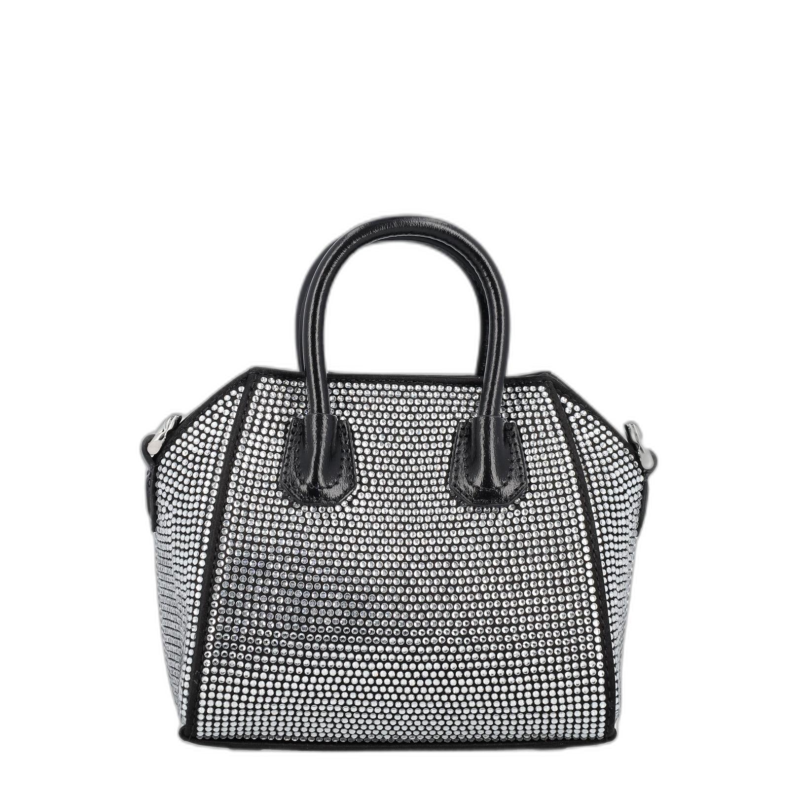 Antigona Micro Bag In Satin With Strass