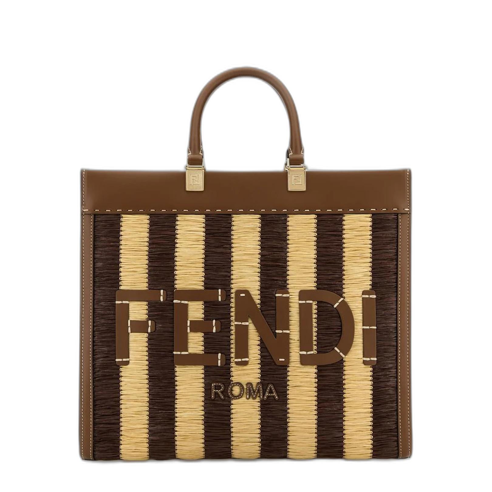 Sunshine Medium
Beige And Brown Raffia Leather Bag