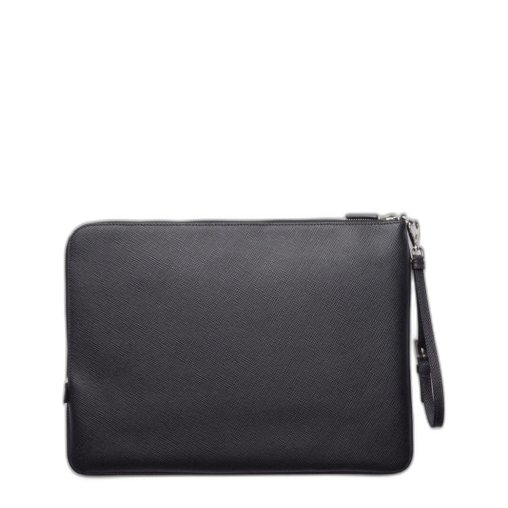 Large Saffiano Leather Pouch