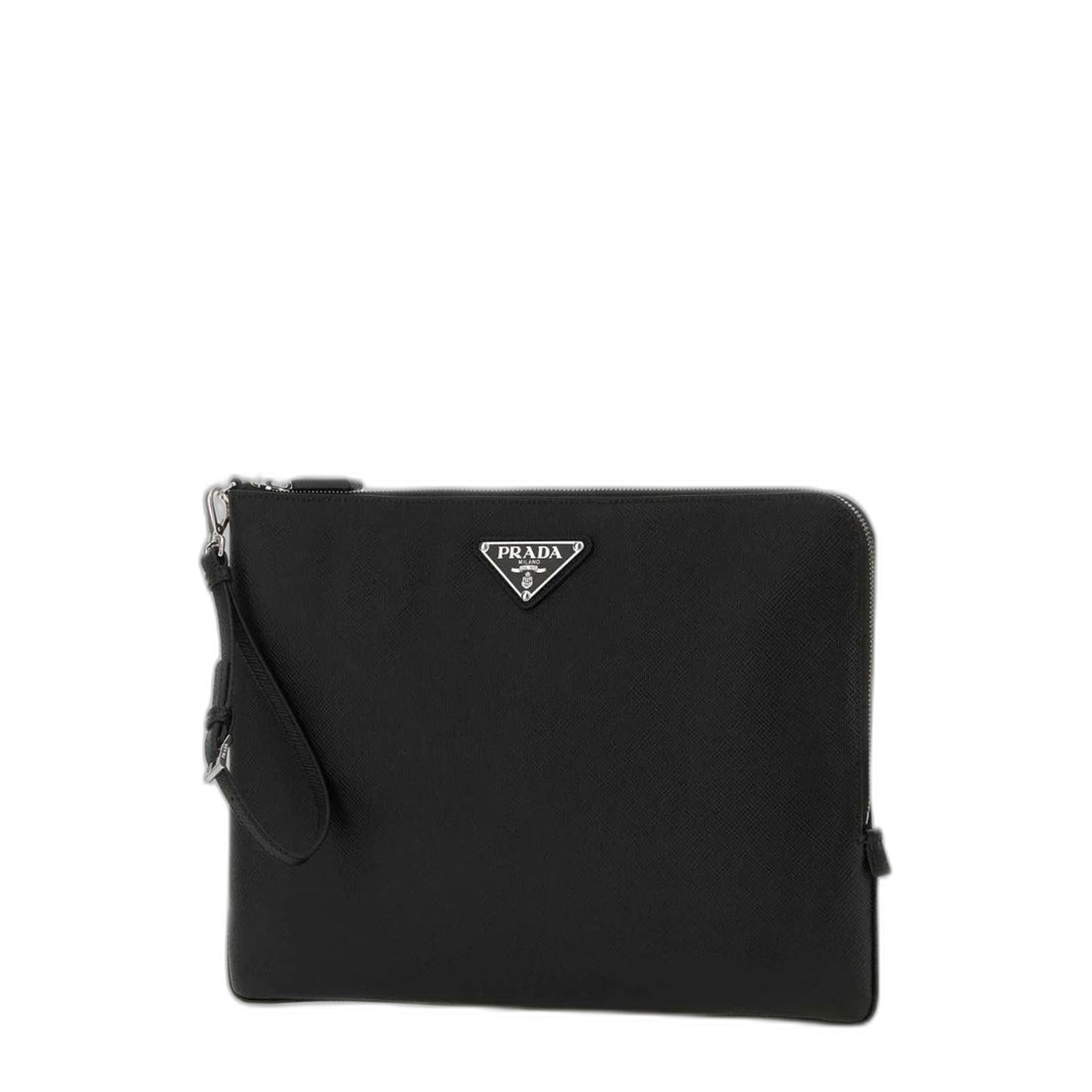 Large Saffiano Leather Pouch