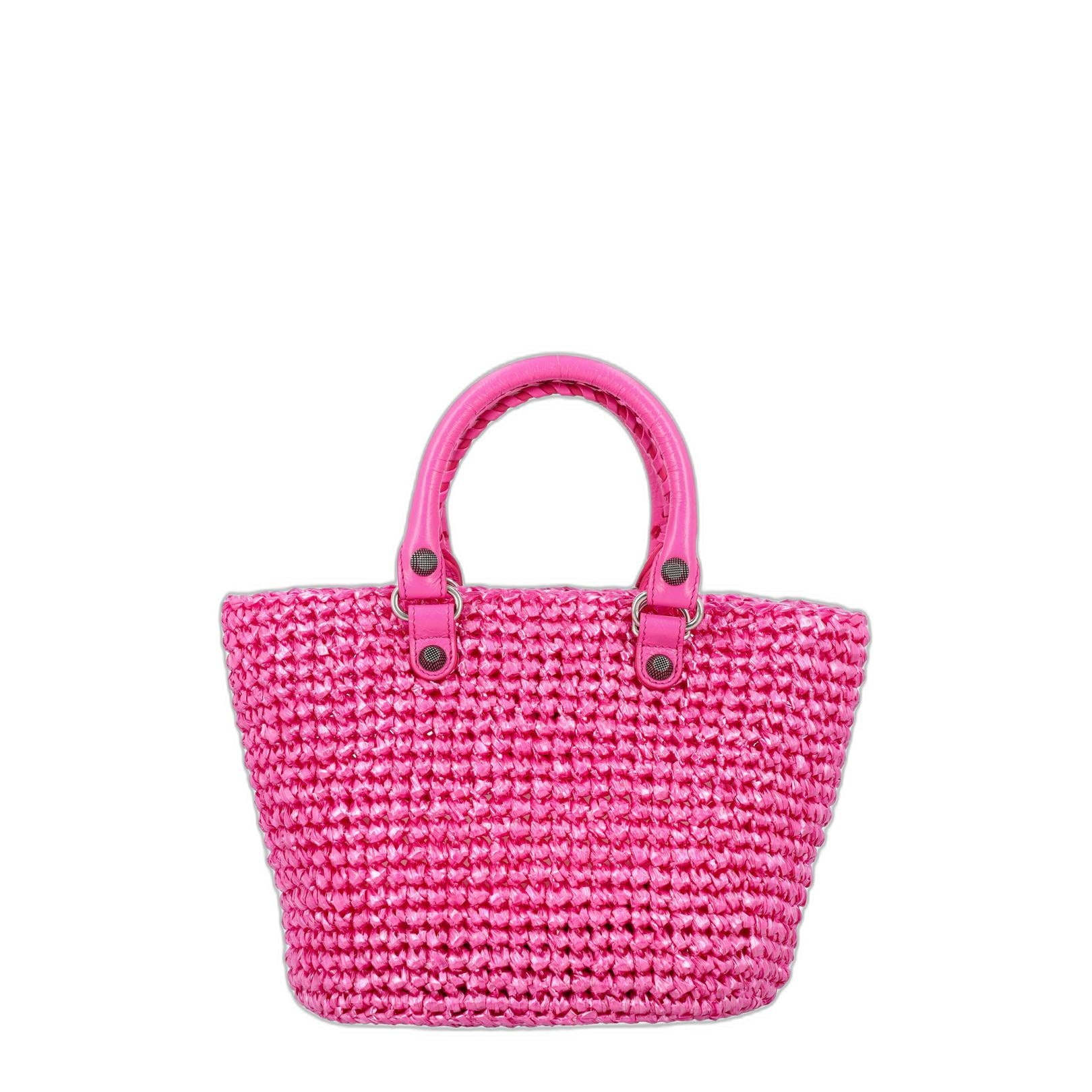 Le Cagole 粉紅色小號 Panier 托特包
