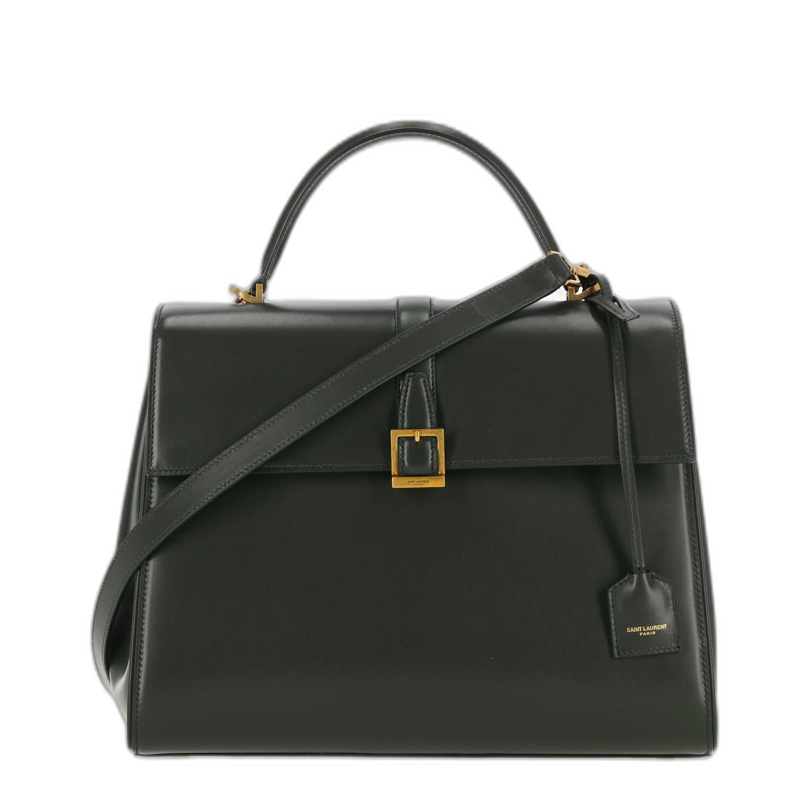 LE Fermoir Small Top Handle Bag In Shiny Leather