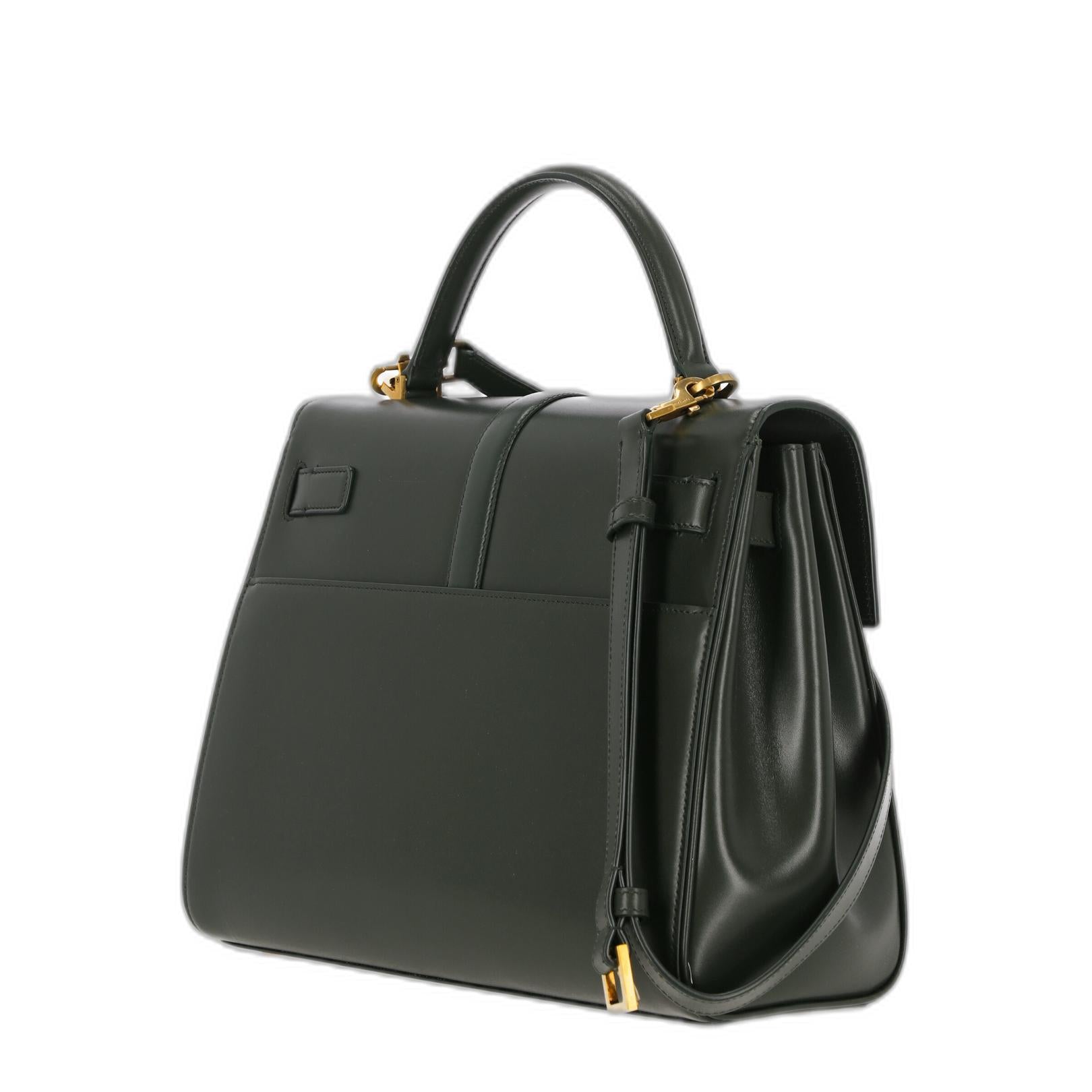 LE Fermoir Small Top Handle Bag In Shiny Leather