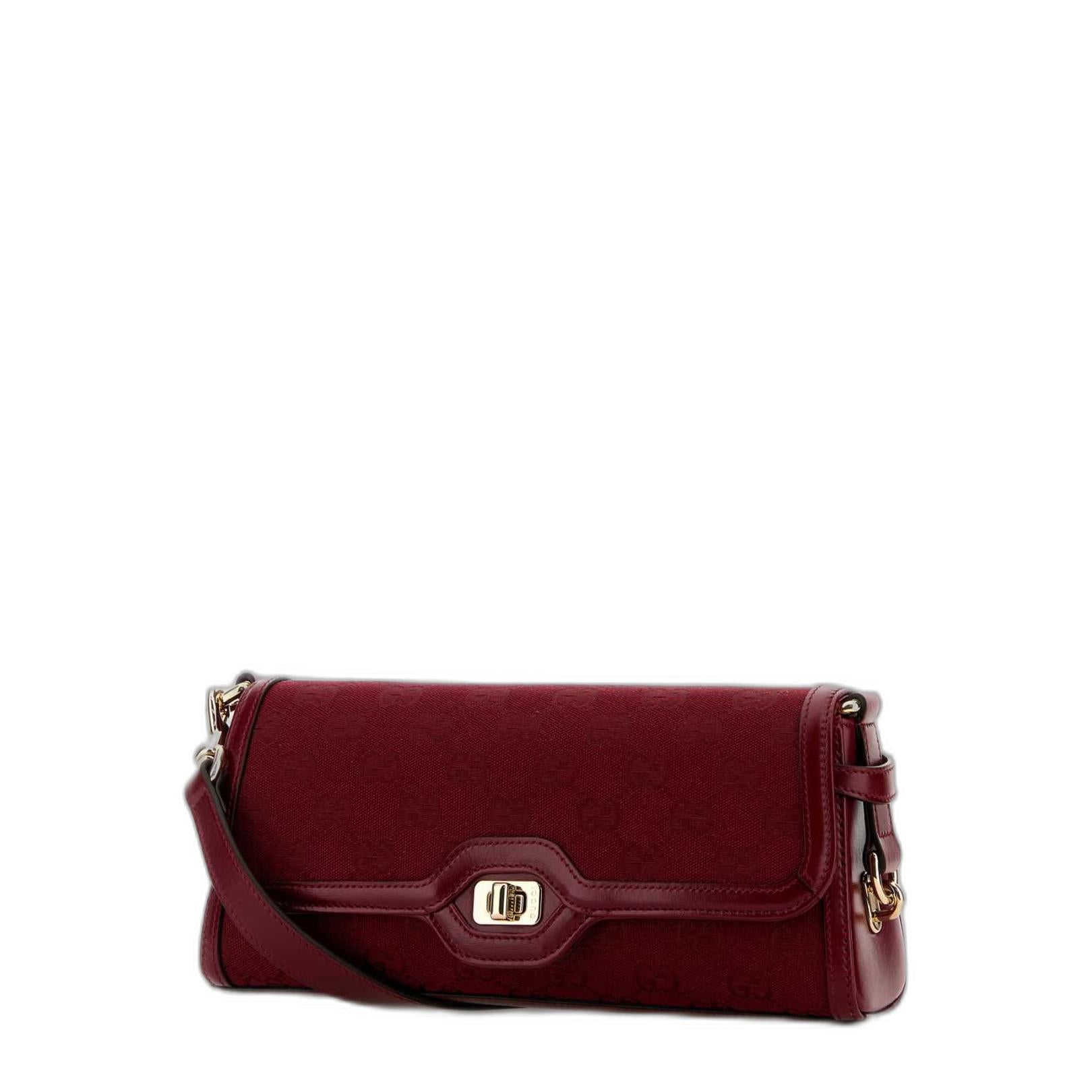 Monogrammed Shoulder Bag in Rosso Ancora