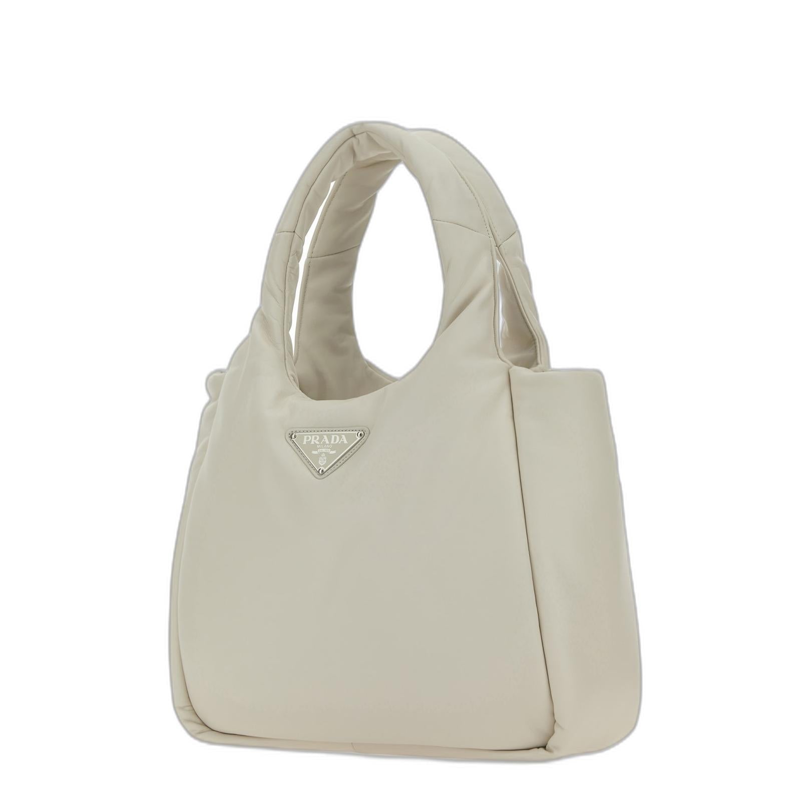 Logo Plaque Top Handle Tote Bag