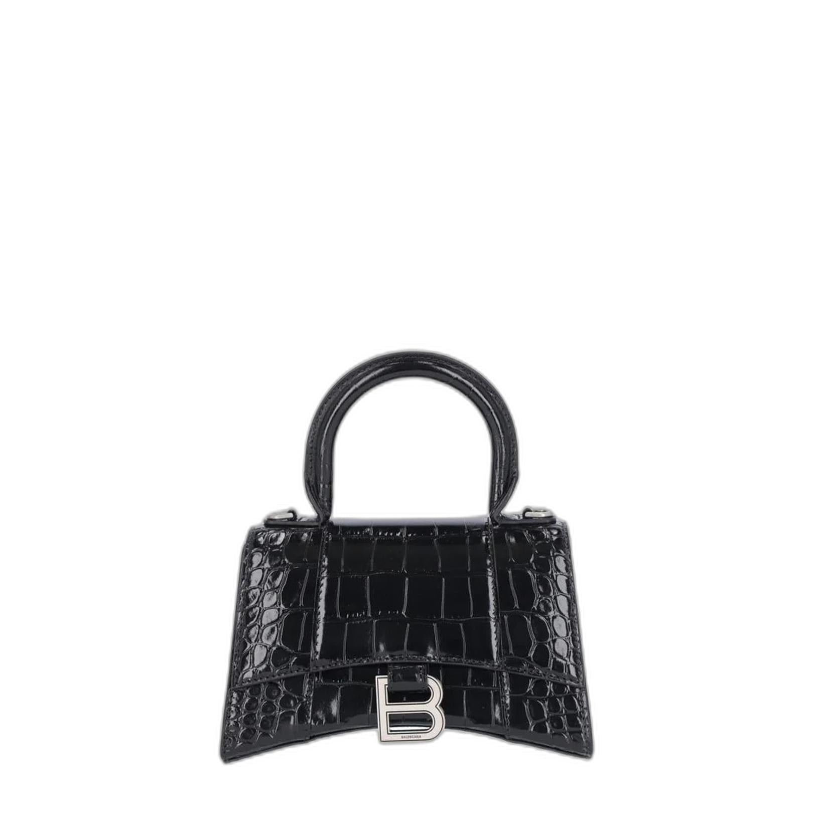 Hourglass Xs Logo Plaque Tote Bag