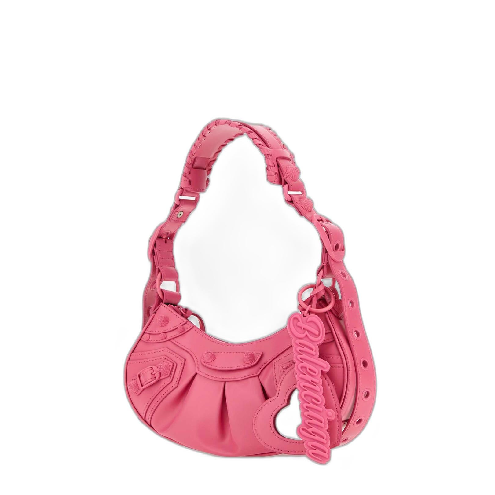Le Cagole XS Shoulder Bag in Fuchsia Leather