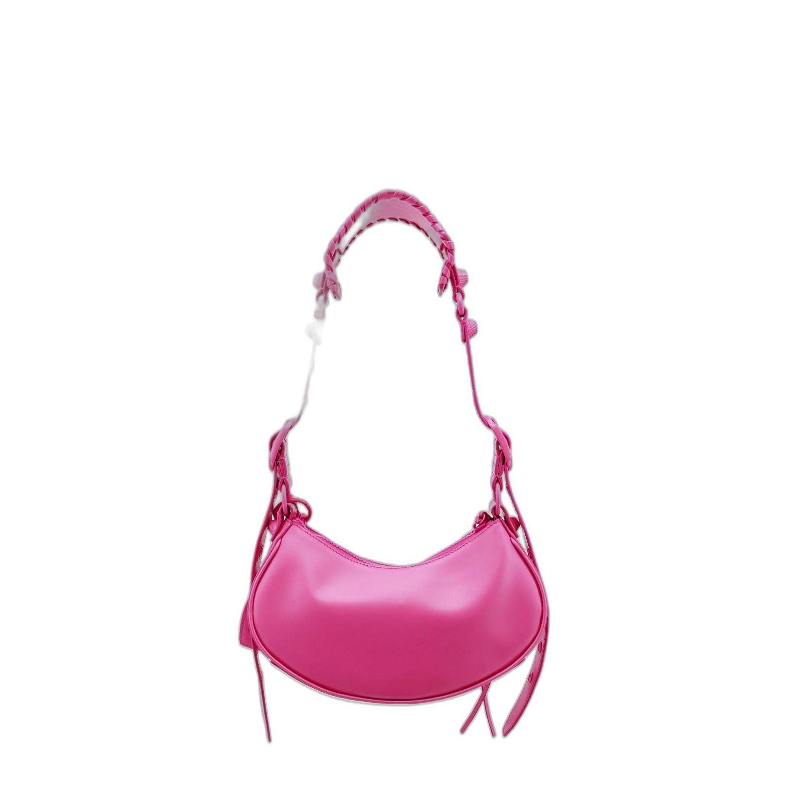 Le Cagole XS Shoulder Bag in Fuchsia Leather