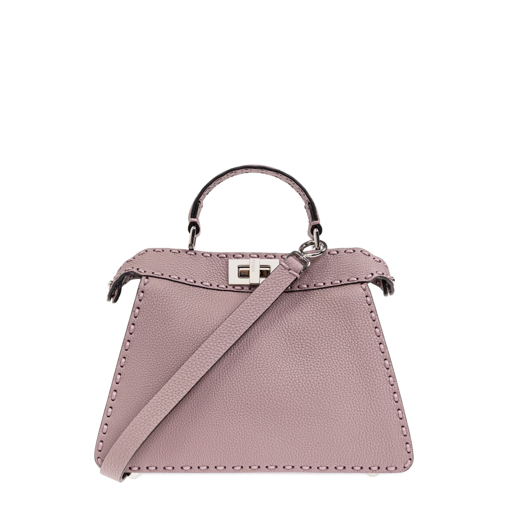 Peekaboo Small Leather Top Handle Bags - Lavender