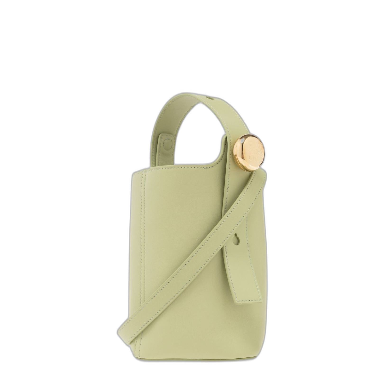 Mini Pebble Bucket In Mellow Calfskin