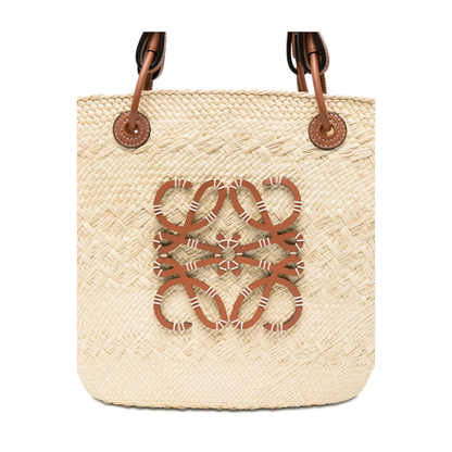 Anagram Medium Raffia Tote - Beige