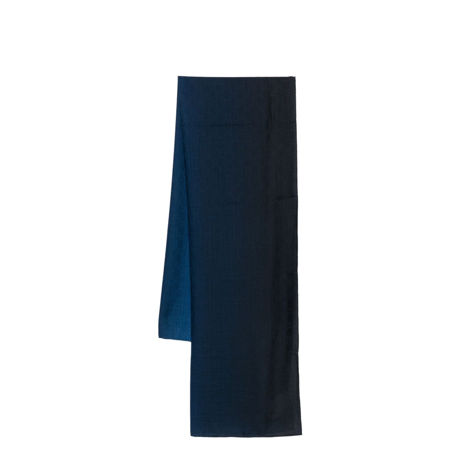 Wool and Silk Jacquard Stole in Gradient Blue
