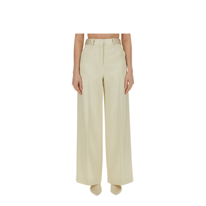High Waisted Tailoring Pants Silk Beige