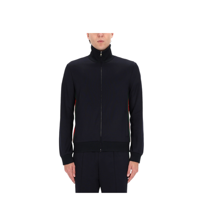 Blue Full Zip Jacket With Zip Closure