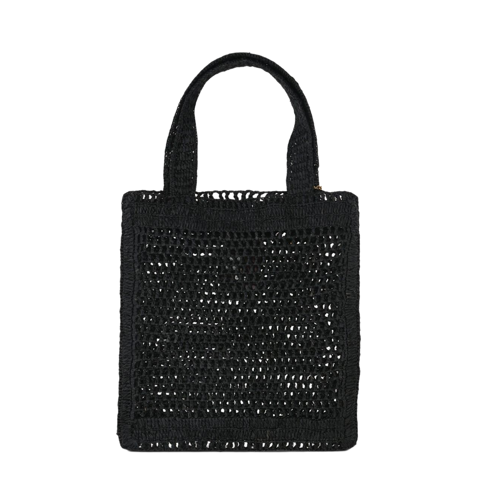 Summer Banana Tote Bag in Raffia in Black