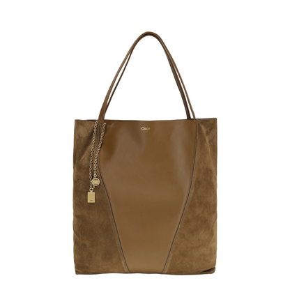 MAYFEYR - Chloè - Spin Tote Bag In Grenadine Leather And Suede - CH26SS810Q76