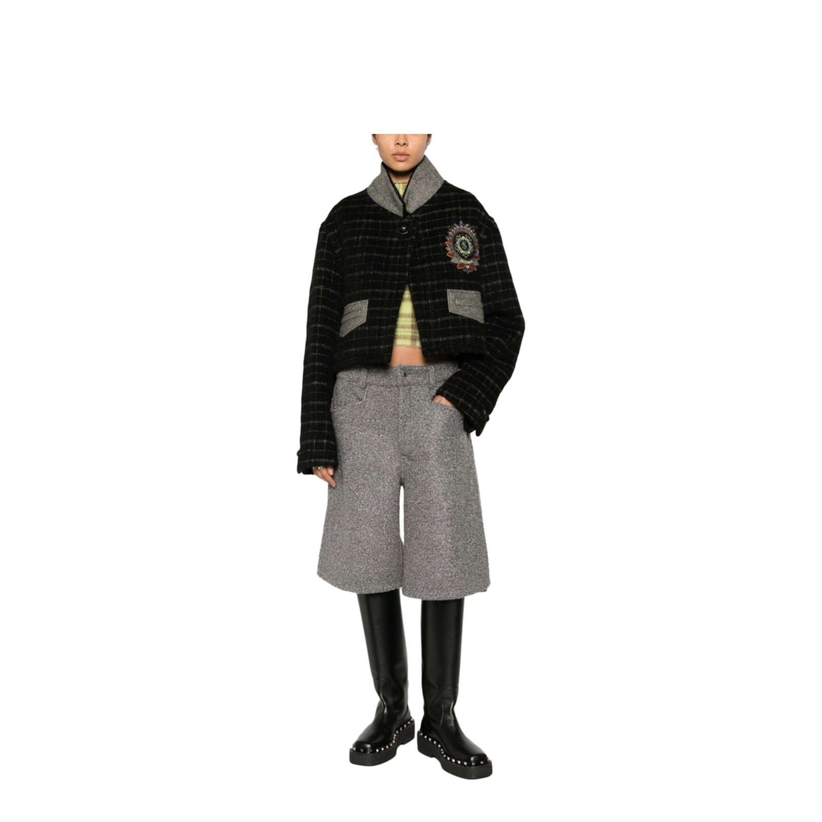 Wool Blend Cropped Jacket