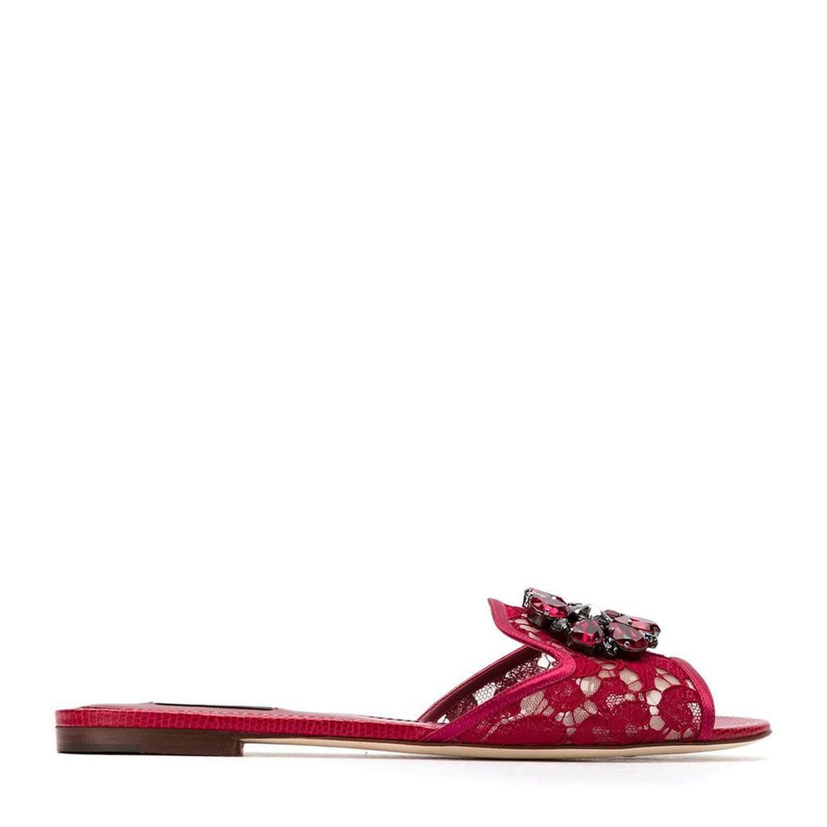 Red Crystal Lace Sandals