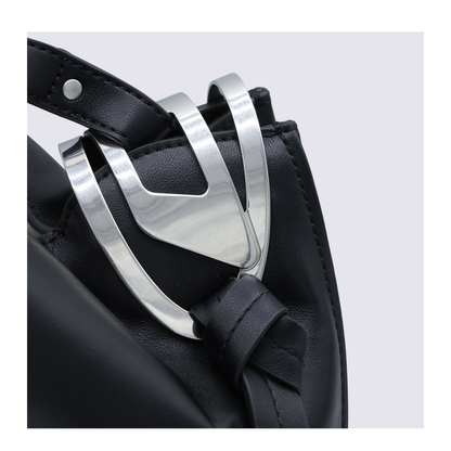 Knot-D Medium Polyurethane Top-Handle Bag - Black