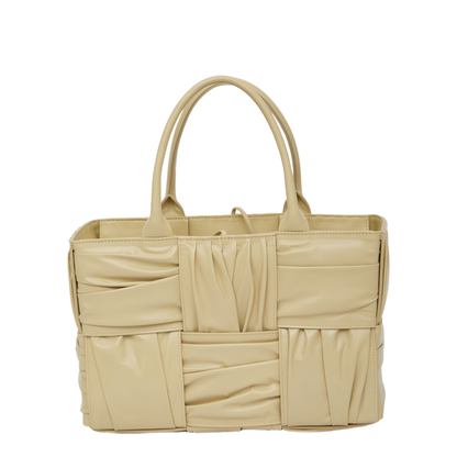 Small Arco Tote Bag In Beige Porridge & M Brass