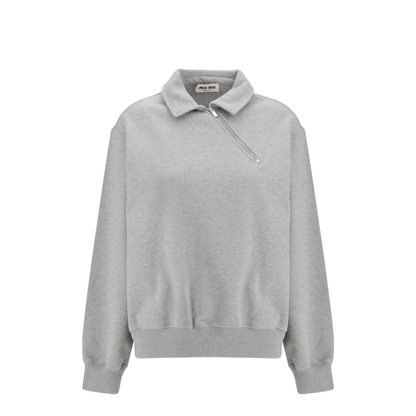 MAYFEYR - Miu Miu - Sweatshirt With Oblique Zip Closure - MJLA04SOOO18S8