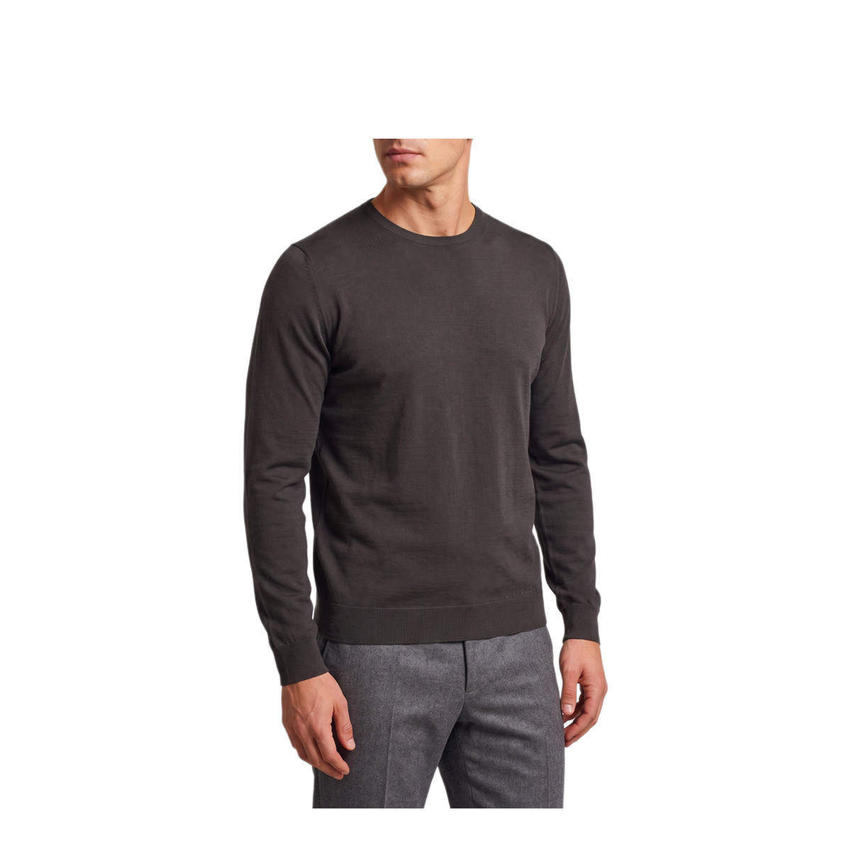 MAYFEYR - John Smedley - Lundy Crew Neck Sweater Faulkner Brown - LUNDYFAULKNERBROWN