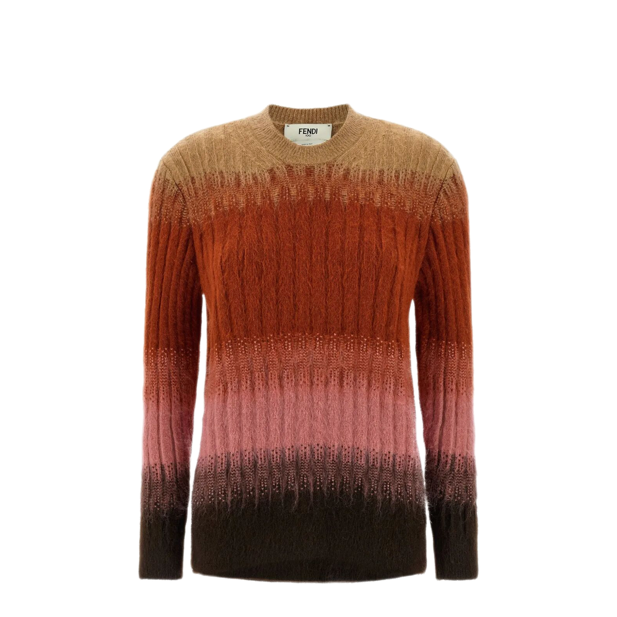 Ribbed Logo Embroidered Knit Sweater
