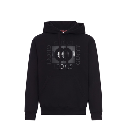 Cotton Jersey Sweatshirt with Print in Black