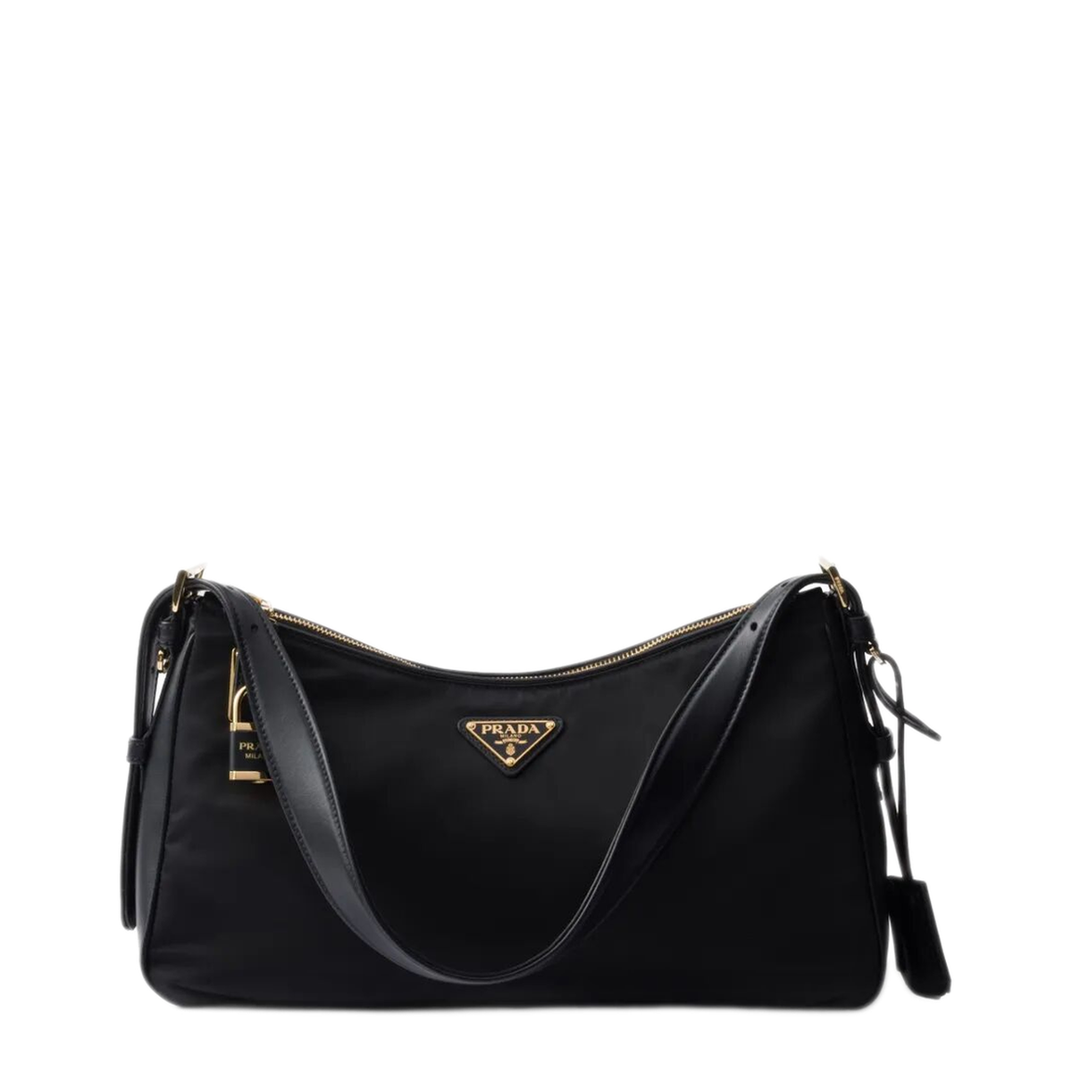 Aimée Large Re-Nylon Shoulder Bag - Black