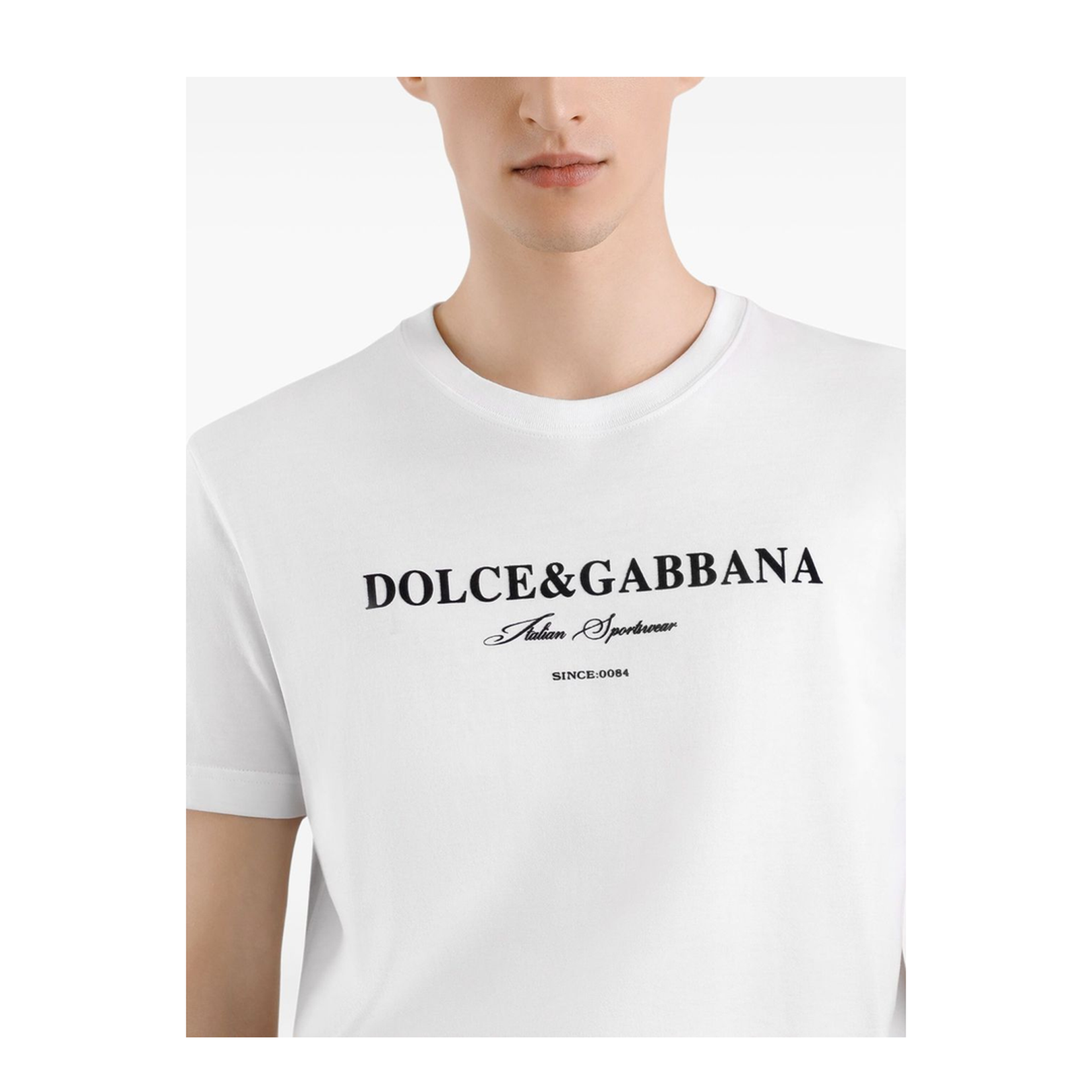 Cotton T-Shirt with Print in White