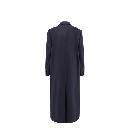 Long Double Breasted Coat Black