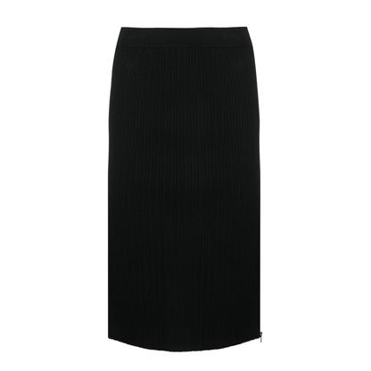 Ribbed Silk-Blend Pencil Skirt