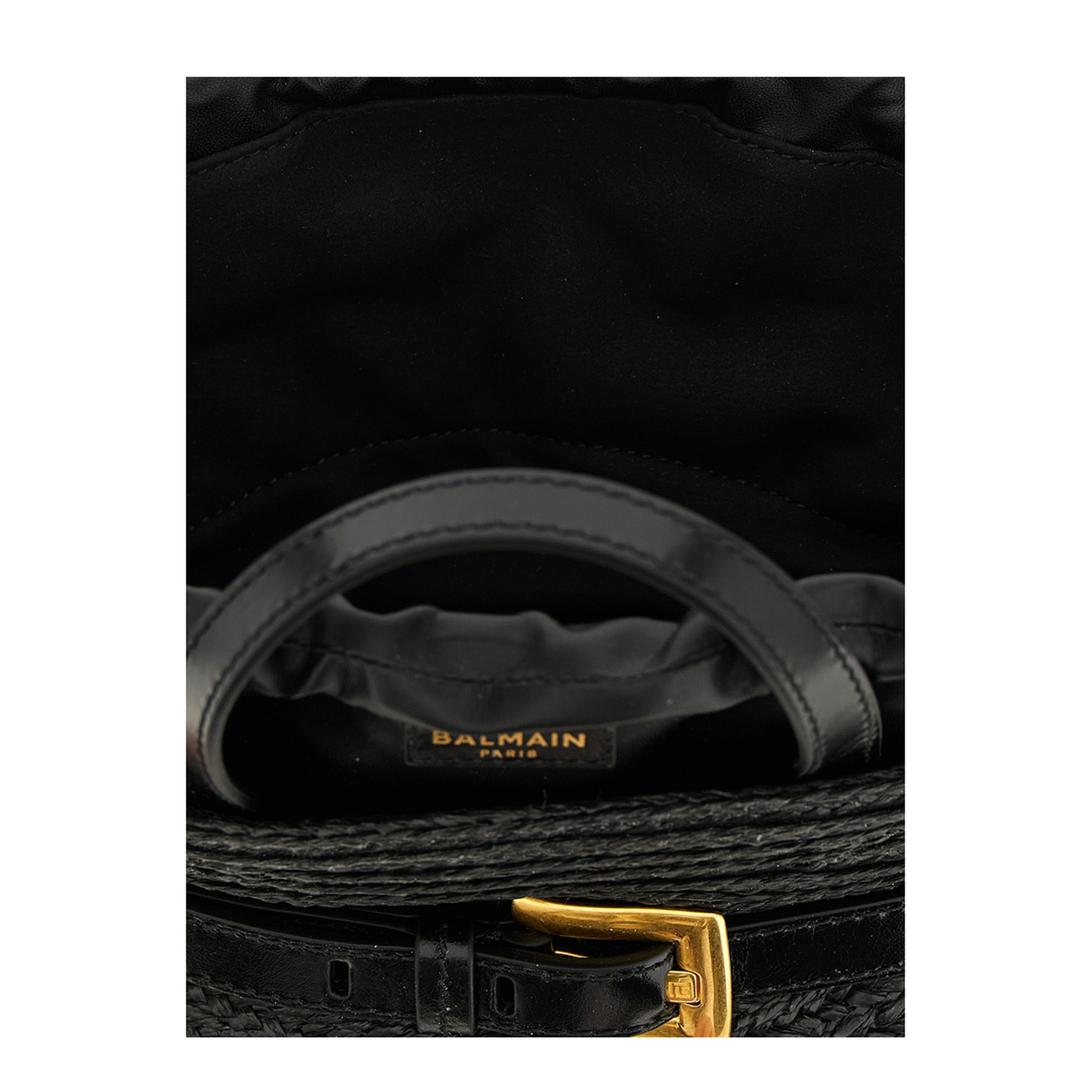 Shuffle Mini Bag in Calfskin and Raffia