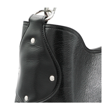 Hackney Shoulder Bag High Shine Calf Leather - Black