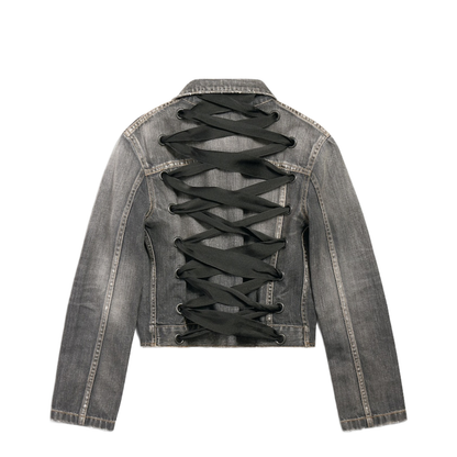 Jacket with Lace in Dark Gray