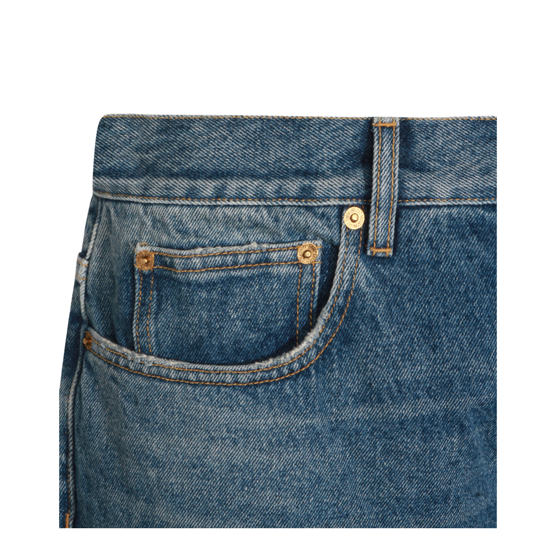 Blue Medium Wash Loose Jeans