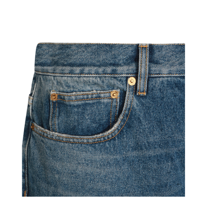 Blue Medium Wash Loose Jeans