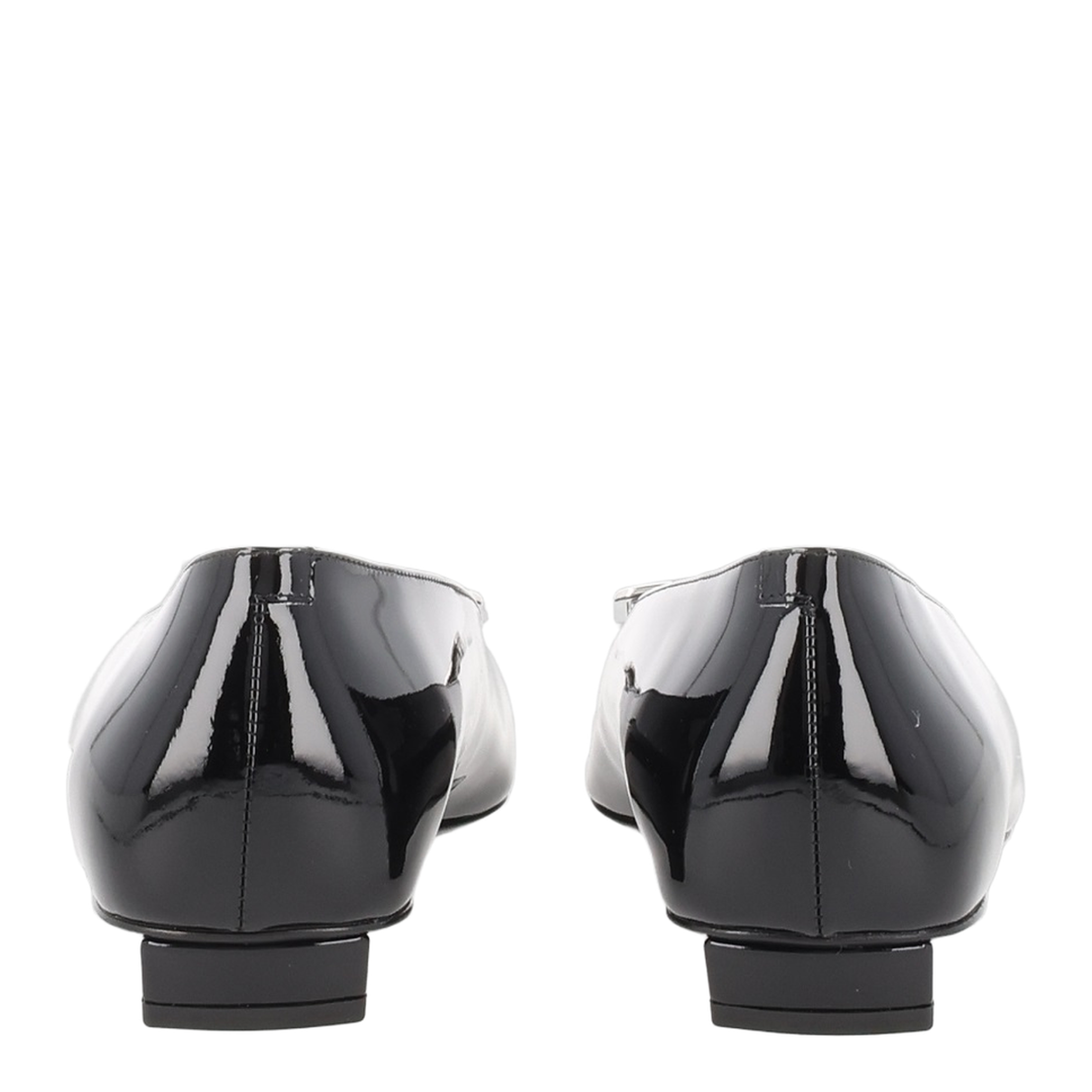 Black Patent Leather Low Block Heel