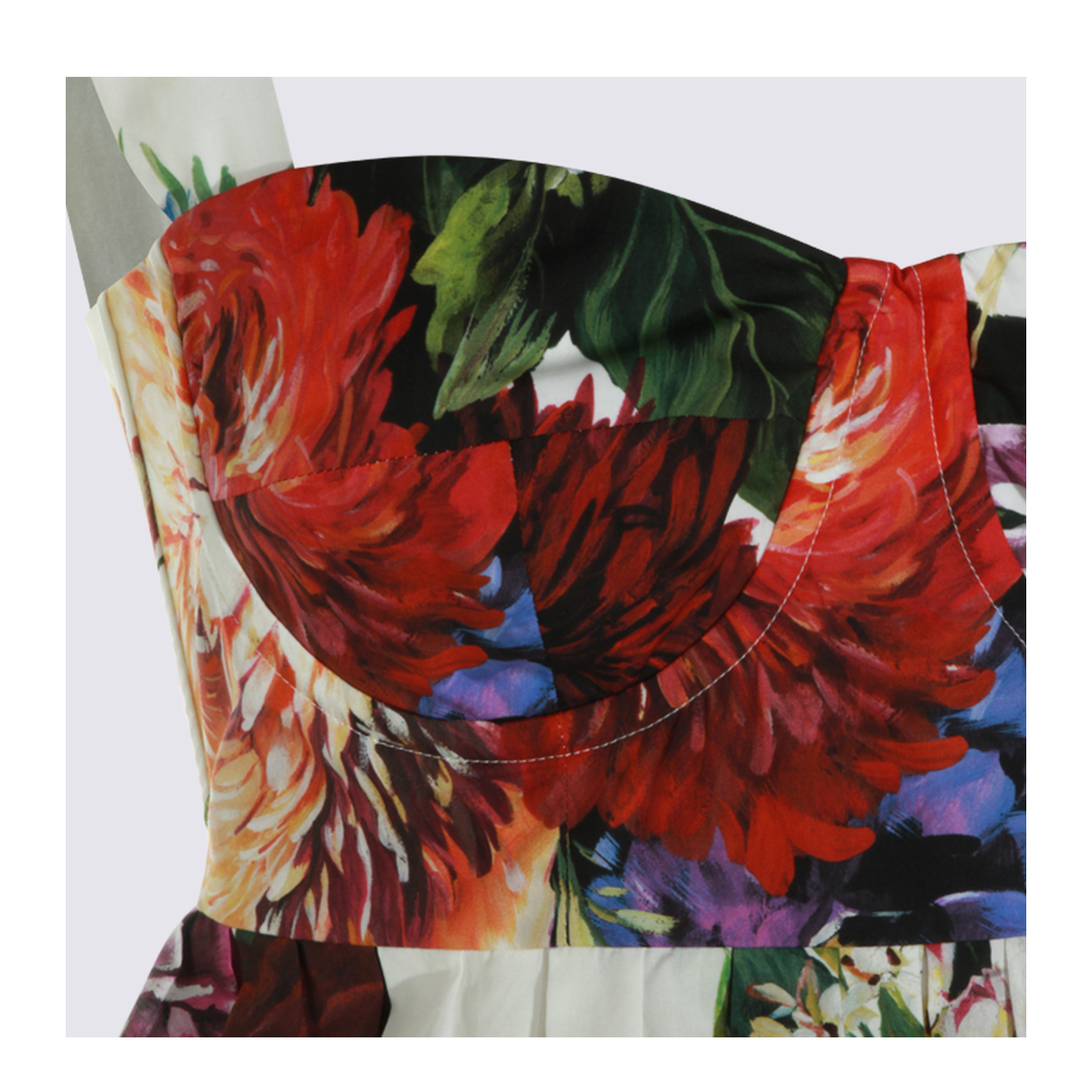 Bouquet Print Poplin Dress