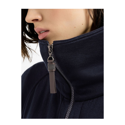 Shiny Zipper Pull Sweatshirt