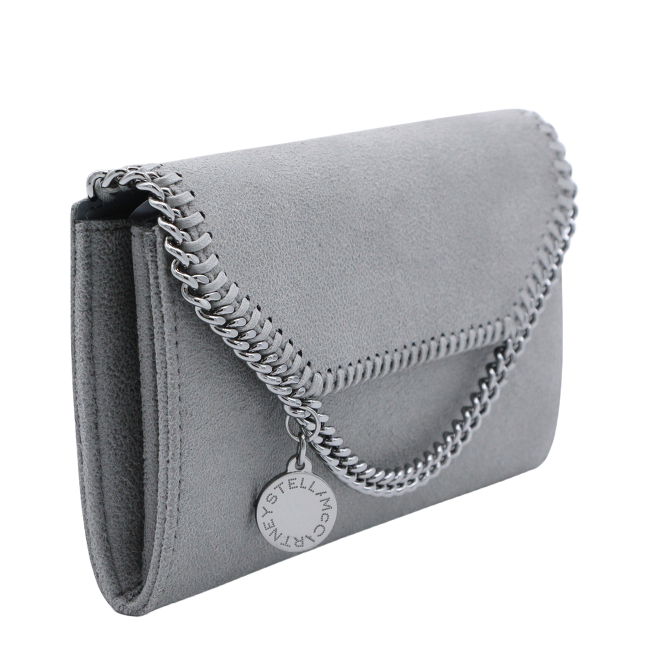 Falabella Continental Wallet With Chain - Light Grey